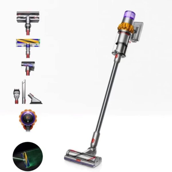 Dyson Detect Absolute V15 Cordless Vacuum Cleaner 369372-01, Yellow & Nickel, 230 W, 0.76 liters, 82 Decibeles